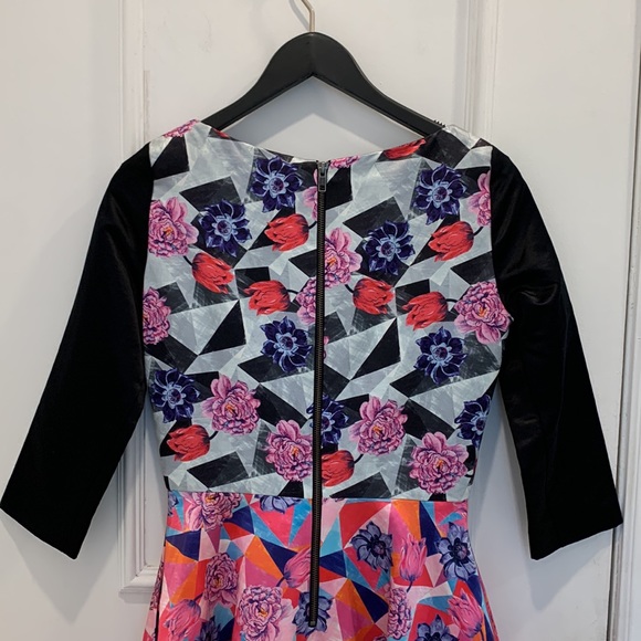Manoush ‘Arlequin’ Floral Multicolour Skater Dress Size US 4 - Picture 7 of 9